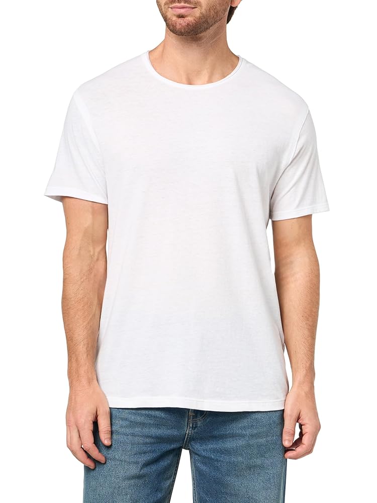 AllSaints Men's Figure Short Sleeve Crew Neck Shirt, Optic